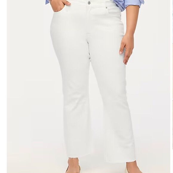 J. Crew Factory BP363 Tall Mid-rise Flare Crop signature stretch white jeans 29 - Picture 4 of 12